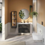 VitrA Metropole Edge Boy Dolabı, 35 cm, Cam Kapaklı, Kısa, Siyah Meşe, Sol - 67199 - Boy Dolaplar - 2