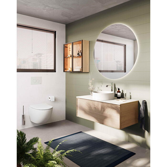 VitrA Metropole Edge Üst Ünite, 67 cm, Cam Kapaklı, Açık Meşe - Görsel 2