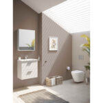 VitrA Mia Banyo Dolabı Seti, 60 cm, İki Çekmeceli, Lavabo Dolabı, Raflı Dolaplı Ayna, Parlak Beyaz - 66049 - Banyo Üst Modülleri - 3