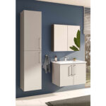 VitrA Root Flat Lavabo Dolabı, 80 cm, İki Kapaklı, Köşeli Lavabo, Parlak İnci Grisi - Görsel 3