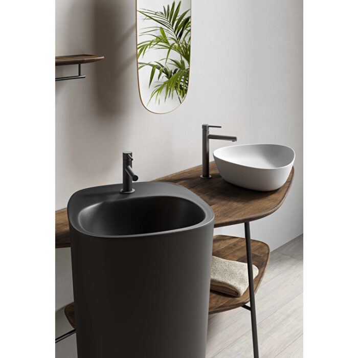 VitrA Plural Raf, 75 cm, Uzun, Metal Havluluklu, Koyu Meşe, Sol - Görsel 2
