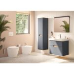 VitrA Sento Lavabo Dolabı, 80 cm, İki Çekmeceli, Aydınlatmalı, Mat Antrasit - Görsel 25