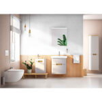 VitrA Sento Lavabo Dolabı, 65 cm, İki Çekmeceli, Aydınlatmalı, Mat Fiyord Yeşili - Görsel 6