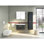 VitrA Sento Lavabo Dolabı, 80 cm, Bir Çekmeceli, Aydınlatmalı, Mat Antrasit - Görsel 7