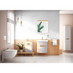 VitrA Sento Lavabo Dolabı, 65 cm, İki Çekmeceli, Aydınlatmalı, Mat Fiyord Yeşili - Görsel 2