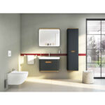 VitrA Sento Lavabo Dolabı, 80 cm, Bir Çekmeceli, Aydınlatmalı, Mat Antrasit - Görsel 2