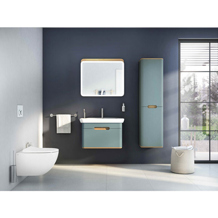 VitrA Sento Lavabo Dolabı, 100 cm, İki Çekmeceli, Aydınlatmalı, Mat Fiyord Yeşili - 65878 - Banyo Alt Modülleri - 8