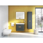 VitrA Sento Lavabo Dolabı, 80 cm, İki Çekmeceli, Aydınlatmalı, Mat Antrasit - Görsel 11