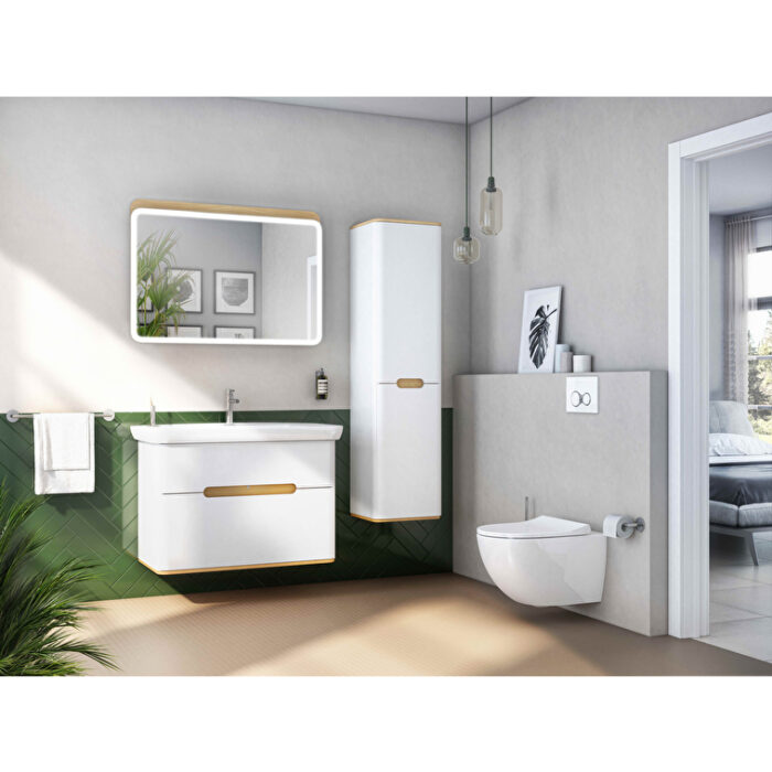 VitrA Sento Lavabo Dolabı, 100 cm, İki Çekmeceli, Aydınlatmalı, Mat Beyaz - Görsel 7