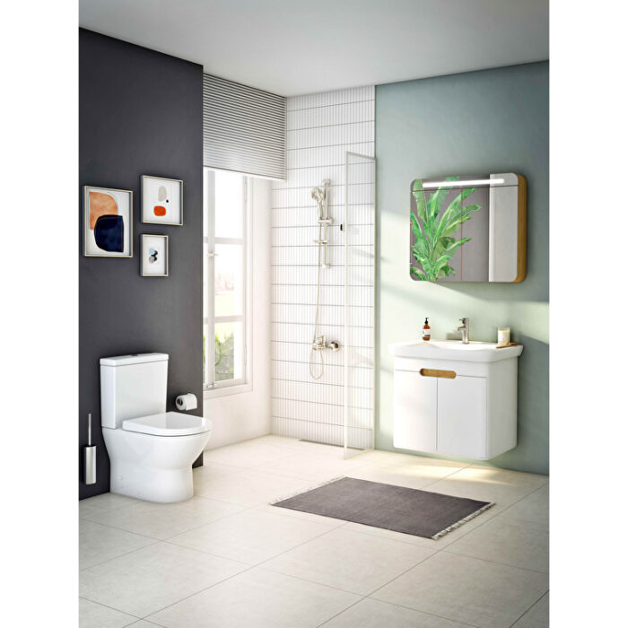 VitrA Sento Lavabo Dolabı, 80 cm, İki Kapaklı, Aydınlatmalı, Mat Beyaz - 60785 - Banyo Alt Modülleri - 5