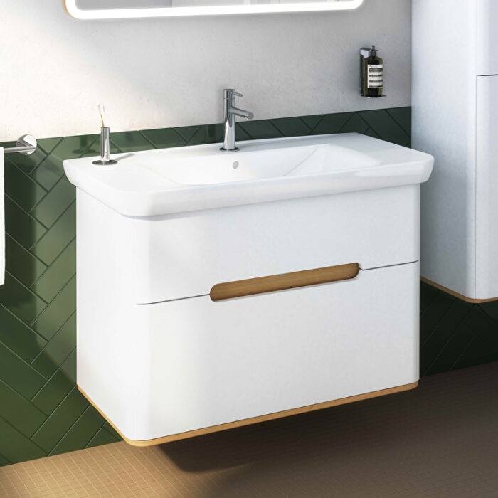 VitrA Sento Lavabo Dolabı, 100 cm, İki Çekmeceli, Aydınlatmalı, Mat Beyaz - Görsel 15