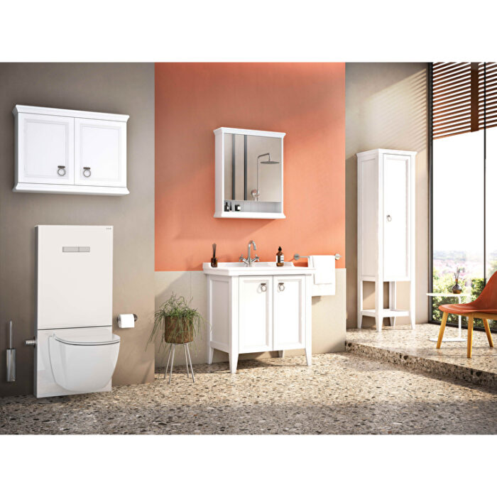 VitrA Valarte Dolaplı Ayna, 65 cm, Bir Kapaklı, Mat Beyaz, Sol - Görsel 9