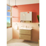 VitrA Mia Plus Square Lavabo Dolabı, 80 cm, İki Çekmeceli, Parlak Beyaz - Görsel 3