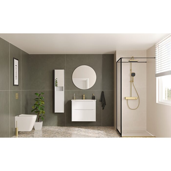 VitrA Prime Yuvarlak Ayna, 80 cm, Aydınlatmalı, Sensörlü - 67042 - Banyo Üst Modülleri - 23