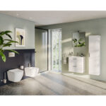 VitrA Mia Banyo Dolabı Seti, 60 cm, İki Çekmeceli, Lavabo Dolabı, Aydınlatmalı Düz Ayna, Parlak Beyaz - Görsel 9