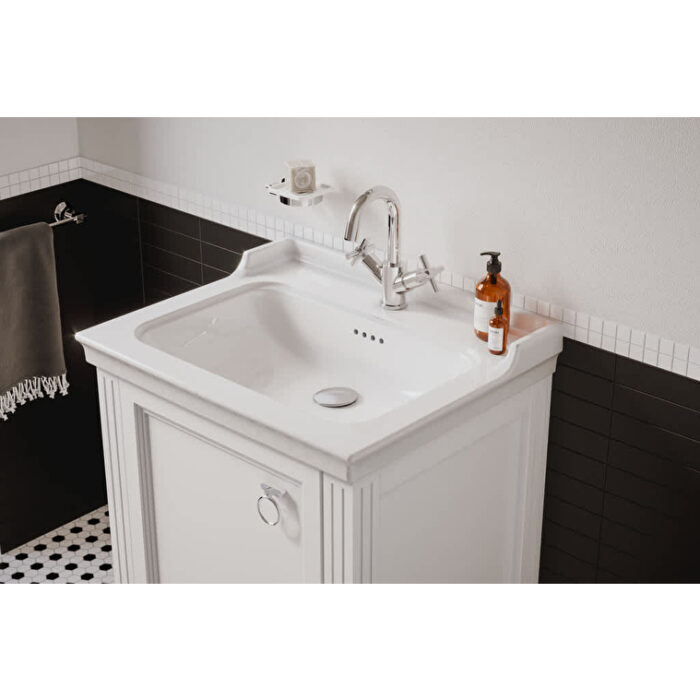 VitrA Valarte Lavabo Dolabı, 65 cm, Bir Kapaklı, Etajerli Lavabolu, Mat Beyaz, Sağ - 62259 - Banyo Alt Modülleri - 2