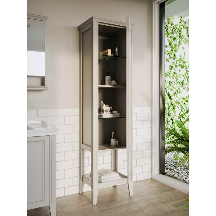 VitrA Valarte Boy Dolabı, 55 cm, Bir Kapaklı, Mat Gri, Sol - 62241 - Boy Dolaplar - 3