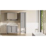 VitrA Valarte Boy Dolabı, 55 cm, Bir Kapaklı, Mat Gri, Sol - 62241 - Boy Dolaplar - 1