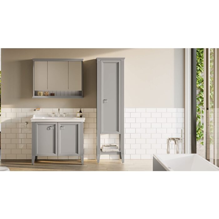 VitrA Valarte Boy Dolabı, 55 cm, Bir Kapaklı, Mat Gri, Sol - 62241 - Boy Dolaplar - 1