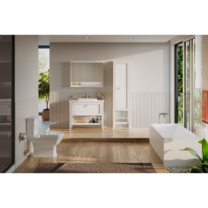 VitrA Valarte Boy Dolabı, 55 cm, Bir Kapaklı, Mat Beyaz, Sol - 62240 - Boy Dolaplar - 1