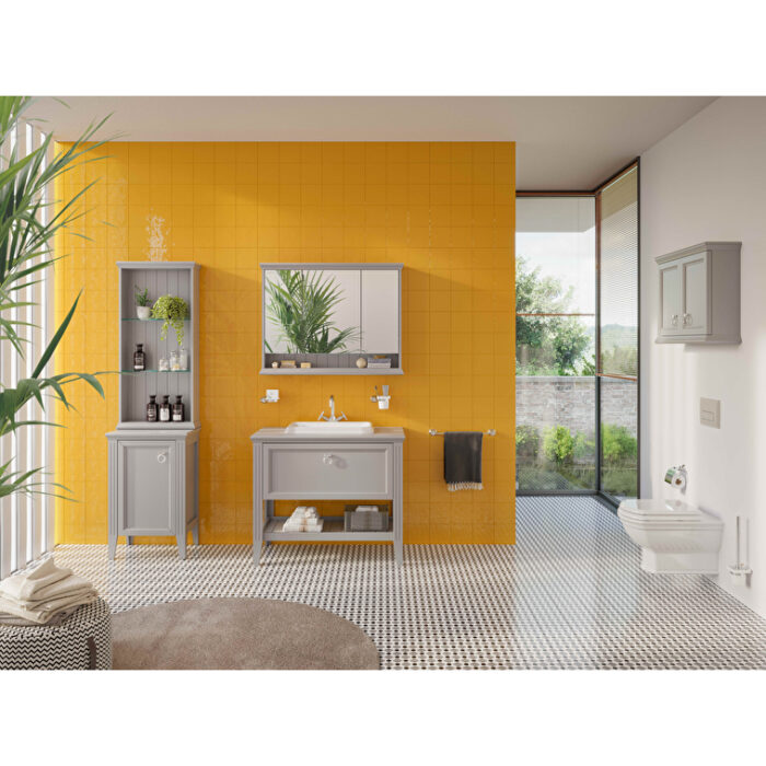VitrA Valarte Dolaplı Ayna, 100 cm, Üç Kapaklı, Mat Gri - Görsel 6