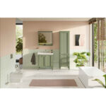 VitrA Valarte Neo Boy Dolabı, 55 cm, Cam Kapaklı, Retro Yeşil, Sağ - Görsel 2