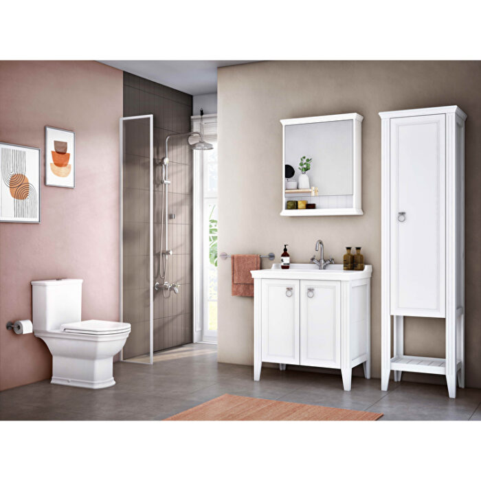 VitrA Valarte Dolaplı Ayna, 65 cm, Bir Kapaklı, Mat Beyaz, Sol - Görsel 8