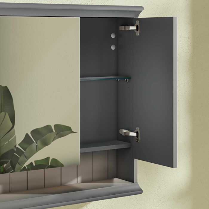 VitrA Valarte Dolaplı Ayna, 100 cm, Üç Kapaklı, Mat Gri - Görsel 3