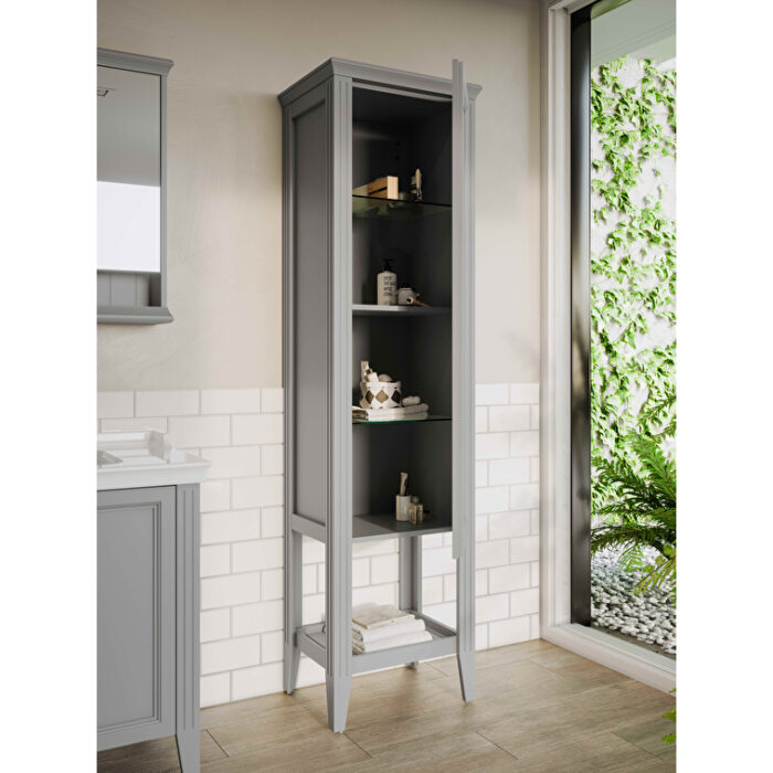 VitrA Valarte Boy Dolabı, 55 cm, Bir Kapaklı, Mat Gri, Sağ - 62244 - Boy Dolaplar - 1