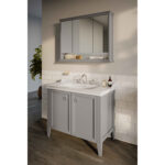 VitrA Valarte Lavabo Dolabı, 100 cm, İki Kapaklı, Etajerli Lavabolu, Üç Armatür Delikli, Mat Gri - 62166 - Banyo Alt Modülleri - 1