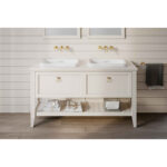 VitrA Valarte Lavabo Dolabı, 150 cm, İki Çekmeceli, Tezgahüstü Lavabolu, Armatür Deliksiz, Mat Fildişi - 62212 - Banyo Alt Modülleri - 1