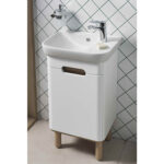 VitrA Sento Lavabo Dolabı, 50 cm, Bir Kapaklı, Dar, Aydınlatmalı, Mat Beyaz, Sol - Görsel 17