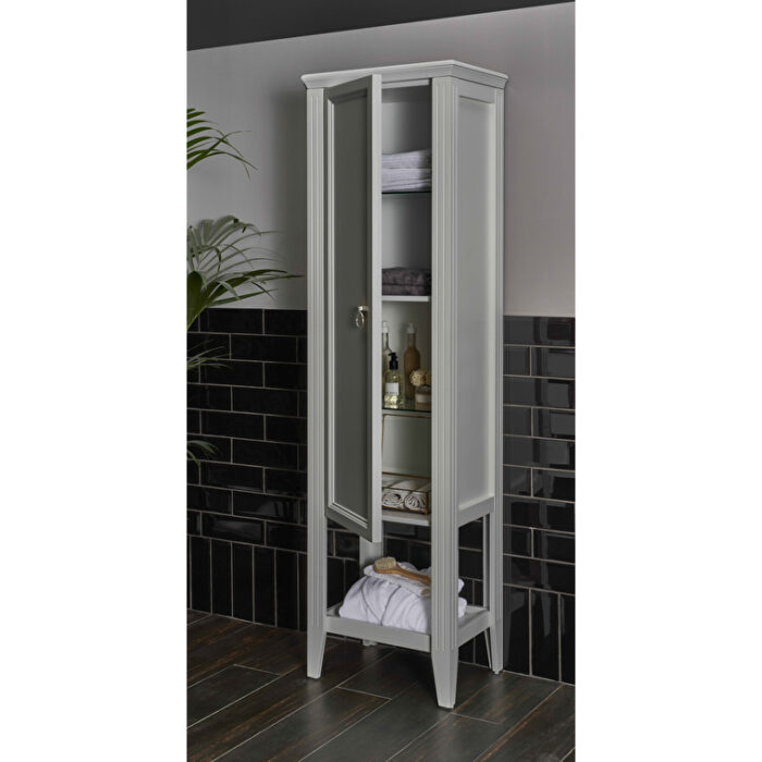 VitrA Valarte Boy Dolabı, 55 cm, Bir Kapaklı, Mat Gri, Sol - 62241 - Boy Dolaplar - 2