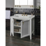 VitrA Valarte Lavabo Dolabı, 100 cm, İki Kapaklı, Etajerli Lavabolu, Üç Armatür Delikli, Mat Beyaz - 62165 - Banyo Alt Modülleri - 2