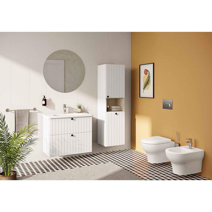 VitrA Prime Yuvarlak Ayna, 80 cm, Aydınlatmalı, Sensörlü - 67042 - Banyo Üst Modülleri - 19