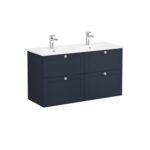 VitrA Root Classic Lavabo Dolabı, 120 cm, Dört Çekmeceli, Yuvarlak Lavabo, Mat Lacivert - Görsel 3