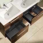 VitrA Root Flat Lavabo Dolabı, 120 cm, Dört Çekmeceli, Köşeli Lavabo, Ceviz - 66276 - Banyo Alt Modülleri - 3