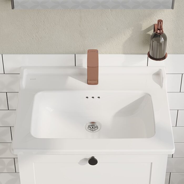 VitrA Root Classic Lavabo Dolabı, 60 cm, İki Kapaklı, Klasik Lavabo, Mat Beyaz - Görsel 7