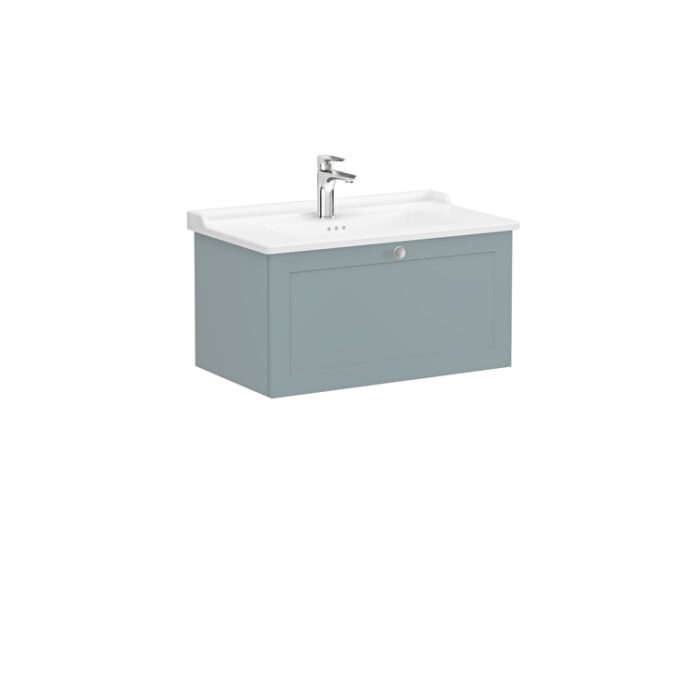 VitrA Root Classic Lavabo Dolabı, 80 cm, Bir Çekmeceli, Klasik Lavabo, Mat Fiyord Yeşili - 68809 - Banyo Alt Modülleri - 2