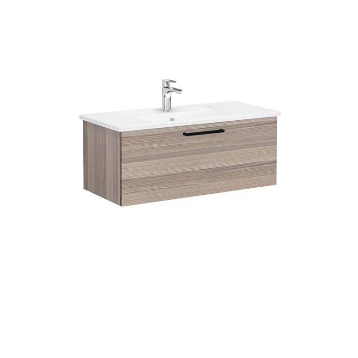 VitrA Root Flat Lavabo Dolabı, 100 cm, Bir Çekmeceli, Köşeli Lavabo, Cordoba - 68247 - Banyo Alt Modülleri - 1