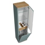 VitrA Sento Boy Dolabı, 40 cm, İki Kapaklı, Çamaşır Sepetli, Prizli, Mat Fiyord Yeşili, Sağ - 65893 - Boy Dolaplar - 3