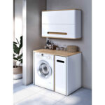 VitrA Sento Demonte Çamaşır Makinesi Ünitesi, 105 cm, Bir Çekmeceli, Çamaşır Sepetli, Mat Beyaz, Sağ - Görsel 6