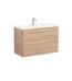 VitrA Root Flat Lavabo Dolabı, 100 cm, İki Çekmeceli, Köşeli Lavabo, Doğal Meşe - 68310 - Banyo Alt Modülleri