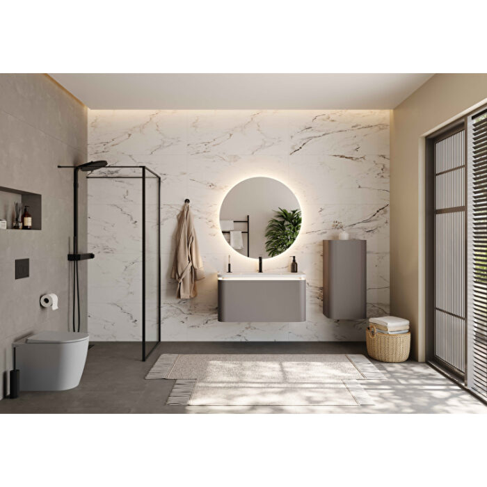 VitrA Gala Lavabo Dolabı, 100 cm, Bir Çekmeceli, Mat Taş Gri - Görsel 2
