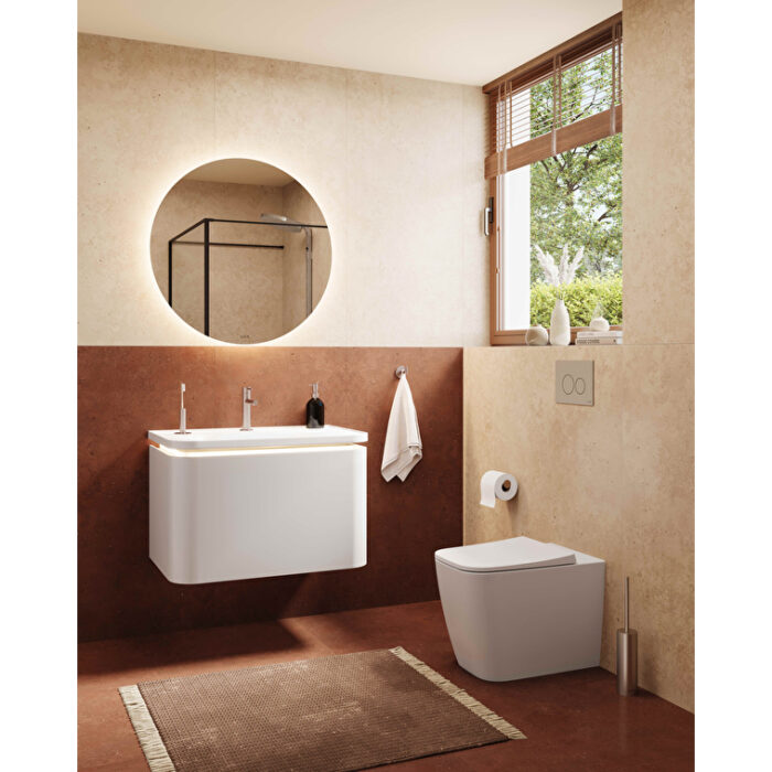 VitrA Prime Yuvarlak Ayna, 80 cm, Aydınlatmalı, Sensörlü - 67042 - Banyo Üst Modülleri - 26