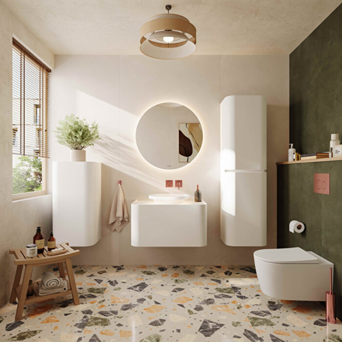 VitrA Prime Yuvarlak Ayna, 80 cm, Aydınlatmalı, Sensörlü - 67042 - Banyo Üst Modülleri - 25