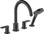 Hansgrohe Vernis Shape 4 Delikli Küvet Bataryası Satin Siyah - 71459670 - Ankastre Küvet Bataryası