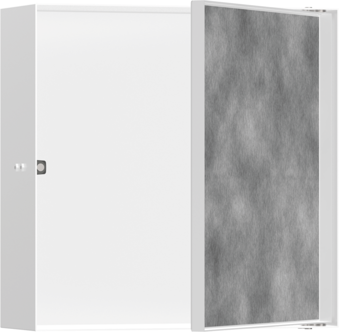 Hansgrohe XtraStoris Rock 30x30x10 Cm Satin Beyaz Seramik Kaplanabilir Kapaklı Duvar Nişi - 56085700 - Banyo Aksesuar Seti