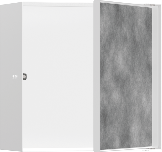 Hansgrohe XtraStoris Rock 30x30x14 Cm Satin Beyaz Seramik Kaplanabilir Kapaklı Duvar Nişi