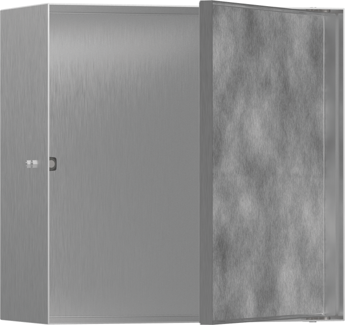 Hansgrohe XtraStoris Rock 30x30x14 Cm Mat Paslanmaz Çelik Seramik Kaplanabilir Kapaklı Duvar Nişi